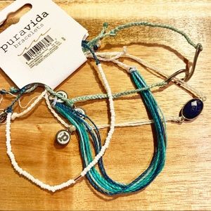 Pura Vida Blue/Teal 4 Bracelet Set